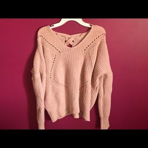 Pink knitted ROMWE sweater